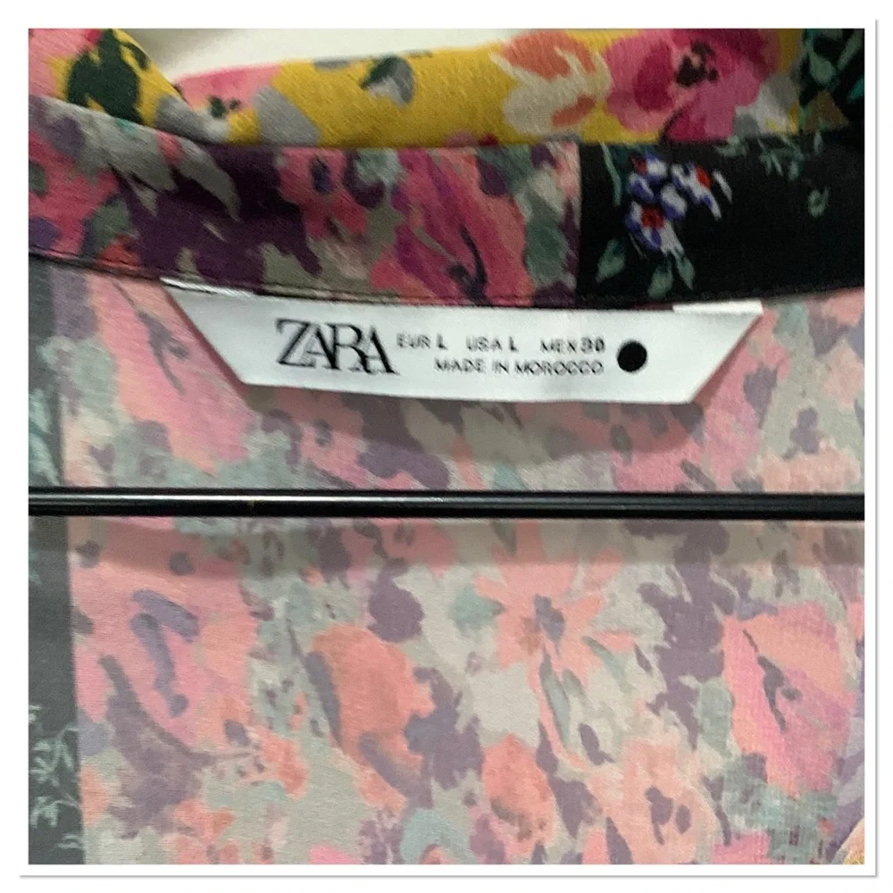 Zara Amelie Patchwork Floral Dress Multicolor Size Large
